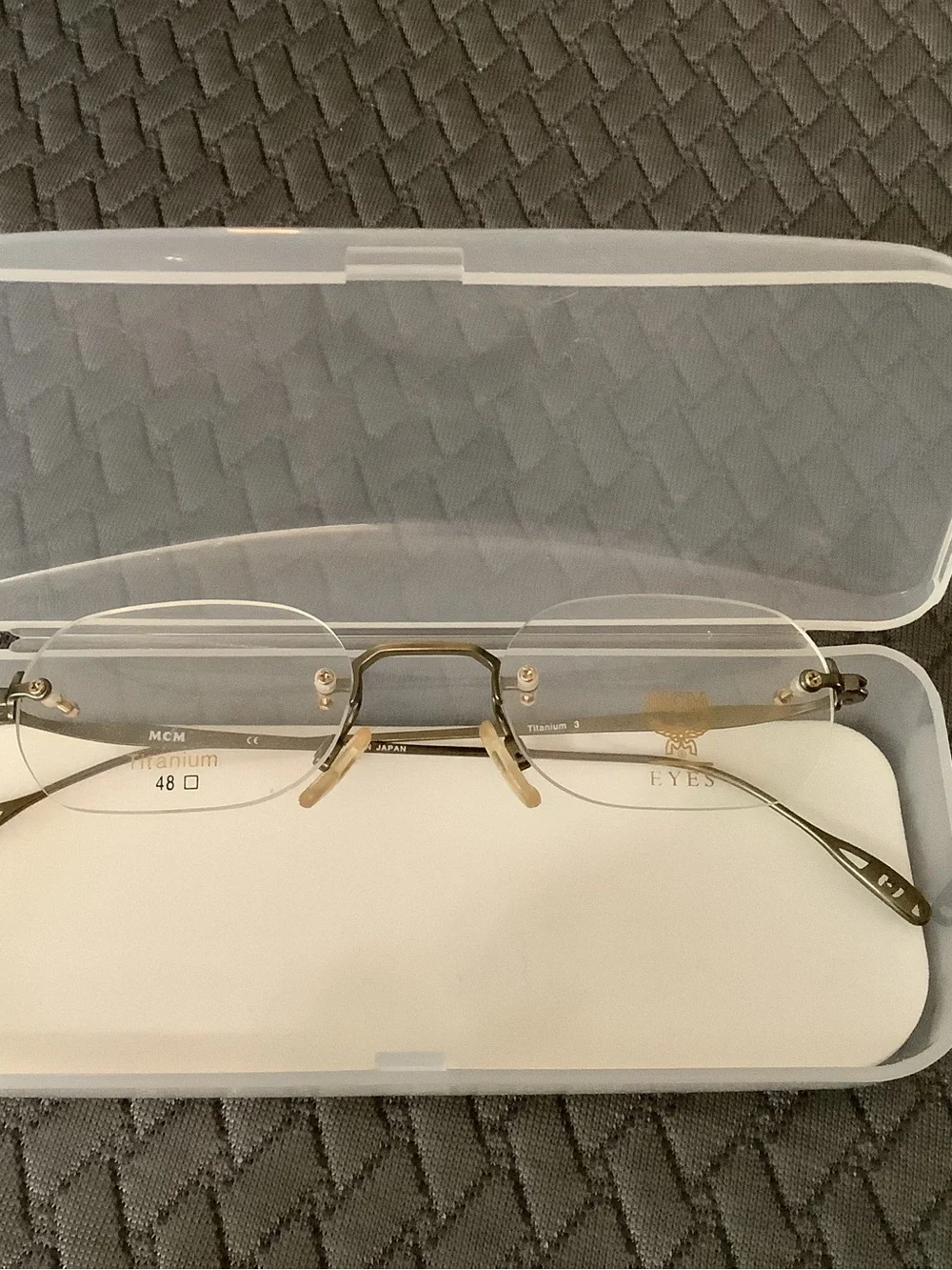 MCM Rimless Titanium Eyeglasses in Gold Tone